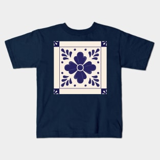 Mexican Talavera Flower by Akbaly Kids T-Shirt